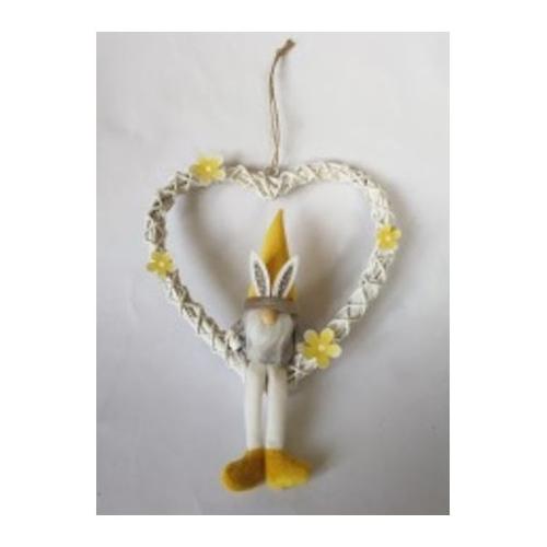 Creare Italia Decoro Ghirlanda cuore con gnomo Assortito (33 cm) 35443
