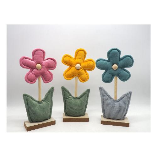 Creare Italia Decoro Fiore velluto con base Assortito (27 cm) 35311