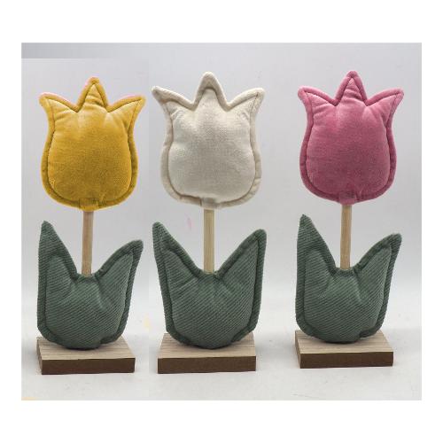 Creare Italia Decoro Tulipano velluto con base Assortito (28 cm) 35310