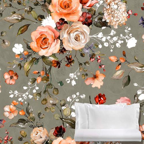 Tessitura di Arconate Parure copripiumino orange due piazze ROSES TA 0054