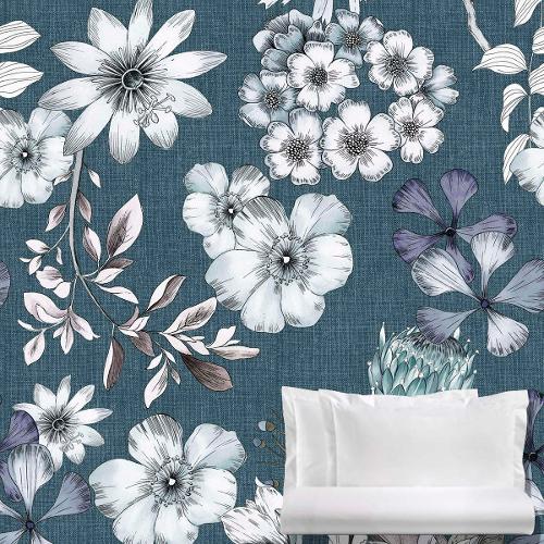 Tessitura di Arconate Parure copripiumino blue due piazze DAISY TA 0053