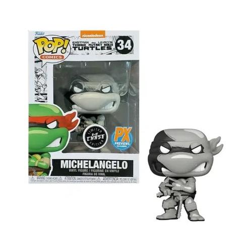 Funko POP COMICS TMNT Michelangelo Black & White Limited Edition 34 60653