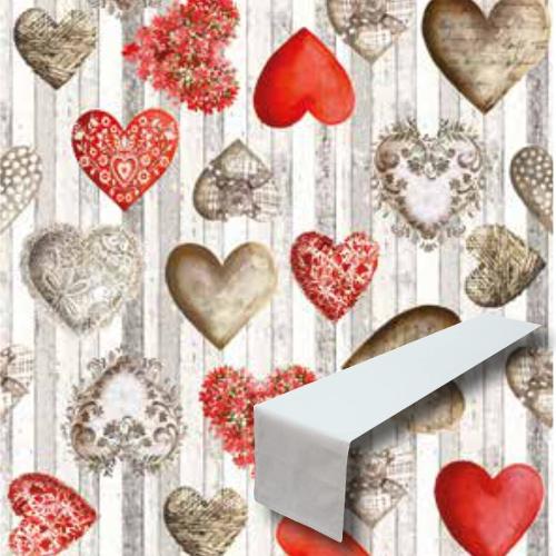 Tessitura di Arconate Tovaglia runner CUORE TA 0010 (140x45cm)