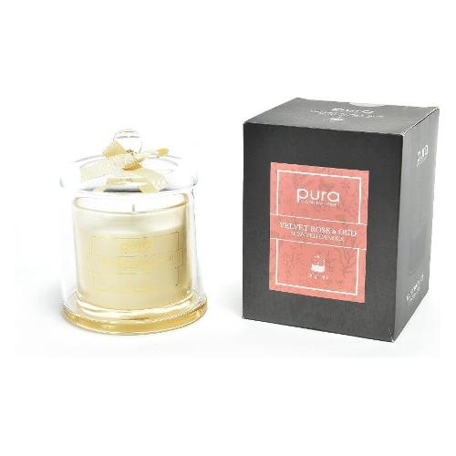 Mercury Candela profumata Velvet Rose & Oud (10,5x14cm) Campana vetro PURA 02658