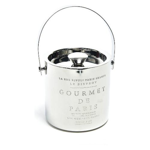 Mercury Secchiello portaghiaccio Inox (15x16cm) Doppia parete con coperchio Cromo 03068