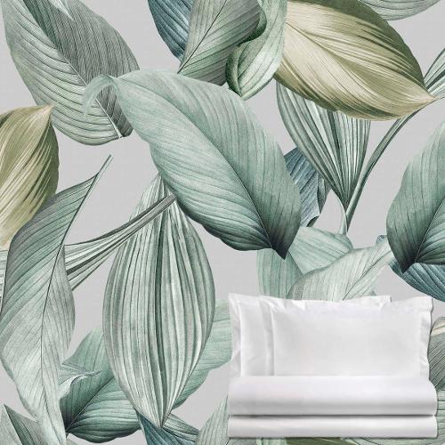 Tessitura di Arconate Completo letto green due piazze percalle di cotone TROPIC TA 0051