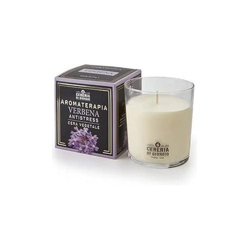 Cereria Di Giorgio Candela profumata Verbena Antistress (8x9cm) 44h in bicchiere AROMATERAPIA AR01101VER