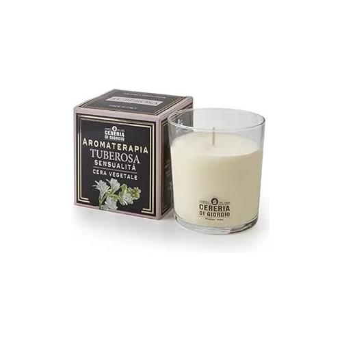 Cereria Di Giorgio Candela profumata Tuberosa Sensuale (8x9cm) 44h in bicchiere AROMATERAPIA AR01101TUB