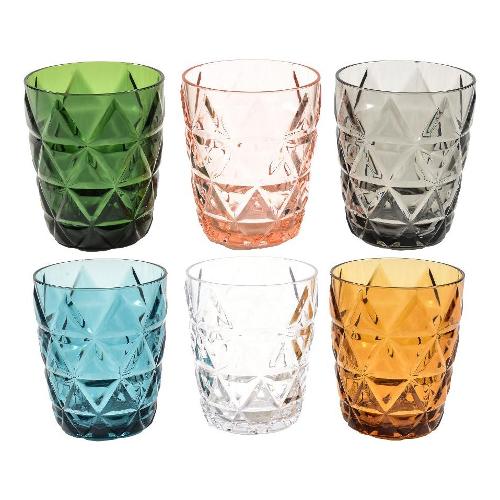 Set bicchieri Acqua 6pz Colori assortiti 8 x 9,5 cm 02514