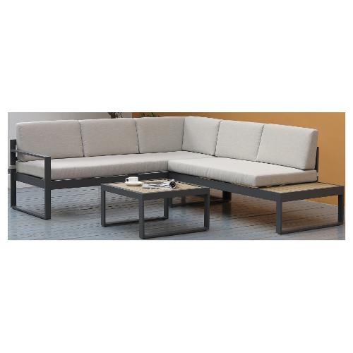 Amicasa Set da esterno alluminio, polywood CORALLO 5 posti Grigio BHR 3552S