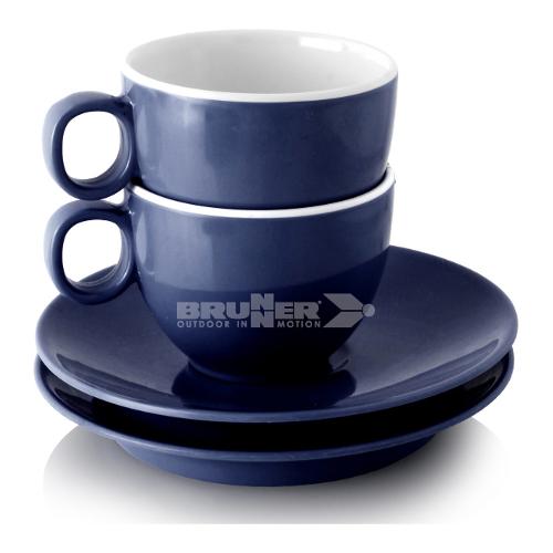 Brunner Set tazzine campeggio con piatto 2pz DOLOMIT Blu 0830055C C22