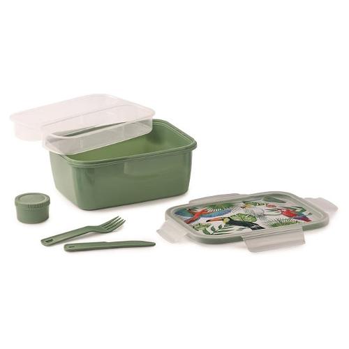 Snips Porta pasto (21x16,5x8,8cm) 2V Tucano con posate LUNCH BOX Verde 010080