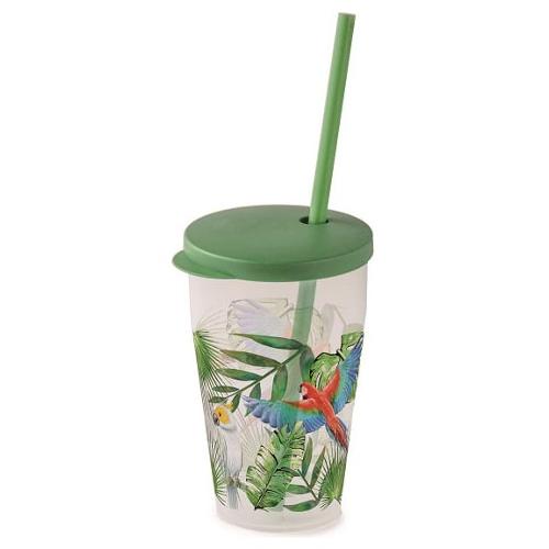 Snips Bicchiere con cannuccia (500ml) Tucano Verde 010085