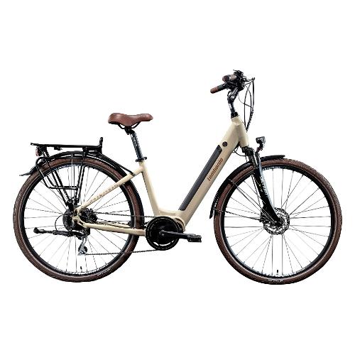 Cicli Lombardo Bici Trekking elettrica 28" ( 36V; 14Ah 504Wh ) MARATEA AGEVOLE Ivory e Brown MT2802 4143 (taglia 43 )