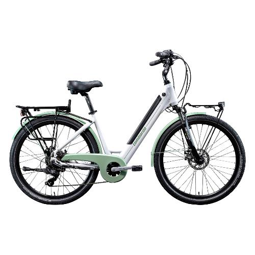 Cicli Lombardo City Bike elettrica 26" ( 36V; 14Ah 504Wh ) TRASTEVERE White e Green MC2601 4144