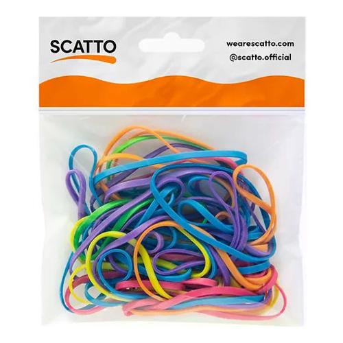 Scatto Set elastici (50x3mm) sacchetto 30 gr Colori assortiti fluo 141F