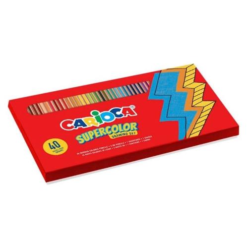 Carioca Set matite colorate classiche sezione esagonale 40 pz SUPERCOLOR Colori assortiti 43395