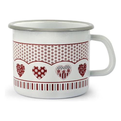 Home Pignatto Smaltato (8cm) CUORE Bianco e Rosso 2396608