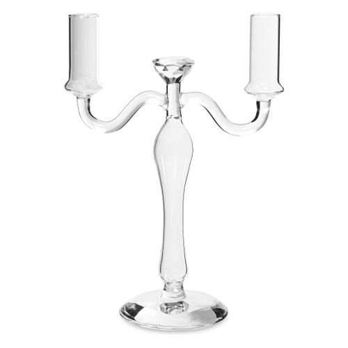 H&H Candelabro 2F con cilindri (27cm) Trasparente 8839100