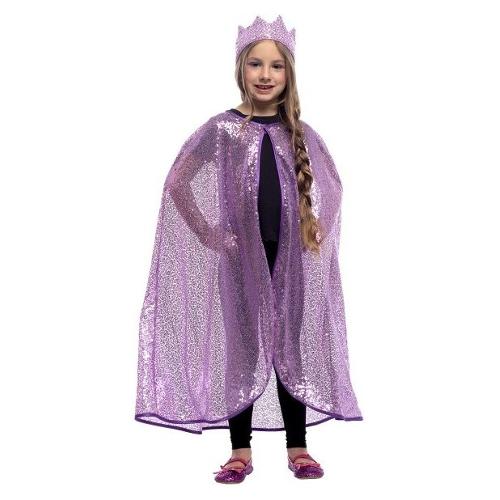 Costume carnevale Mantello con corona Lilla taglia Unica S8052