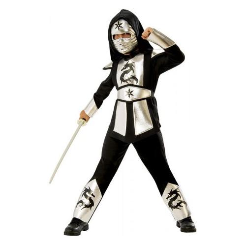Rubie'S Spain Costume carnevale Dragon Ninja Silver taglia 8-10 anni 641142 L