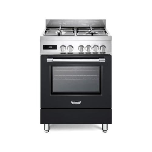 De Longhi Cucina gas 4 zone PRO 66 MAL PZ Inox e Black Classe A (60x60x85,7cm)