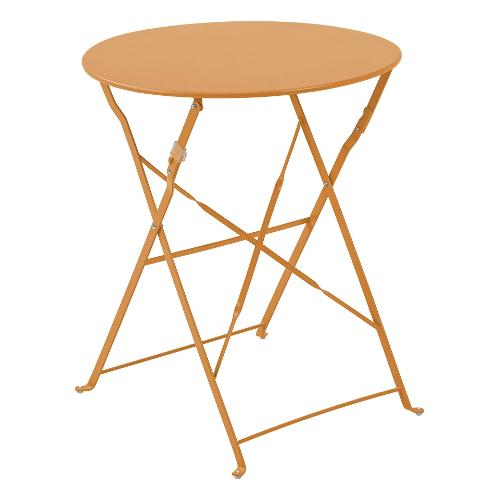 Amicasa Tavolo da esterno acciaio KARL Fisso Senape (60x71cm) TB0001