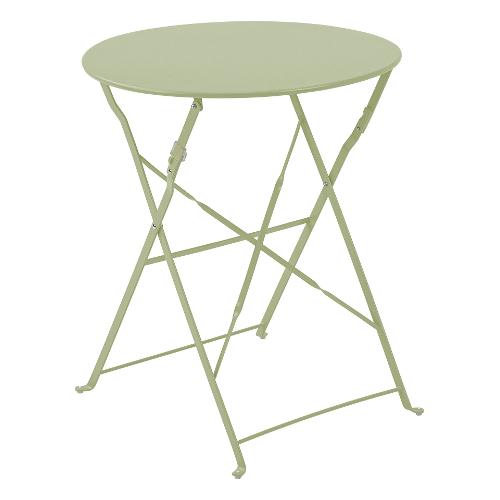 Amicasa Tavolo da esterno acciaio KARL Fisso Verde salvia (60x71cm) TB0001