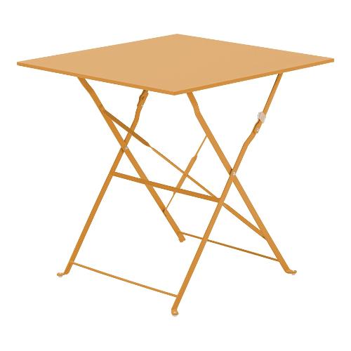 Amicasa Tavolo da esterno acciaio ORTE Fisso Senape (70x70x71cm) TB0005