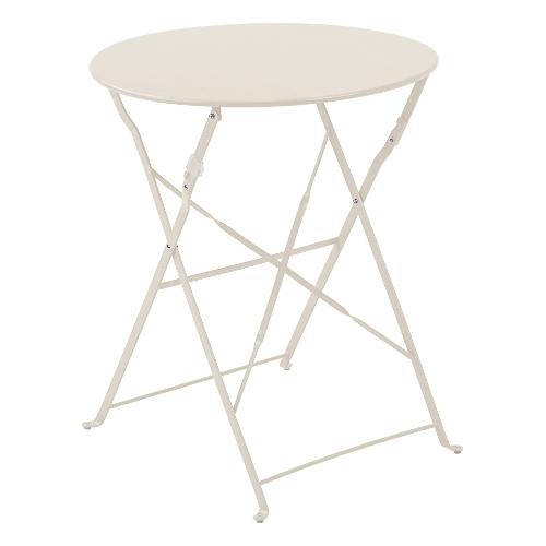 Amicasa Tavolo da esterno acciaio KARL Fisso Bianco caldo (60x71cm) TB0001
