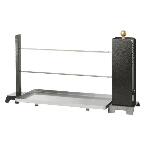 R.Zeta Girarrosto MINICADORE Da caminetto 5-6 kg portata Nero e Inox KitMiniCad (85x22x45 cm)