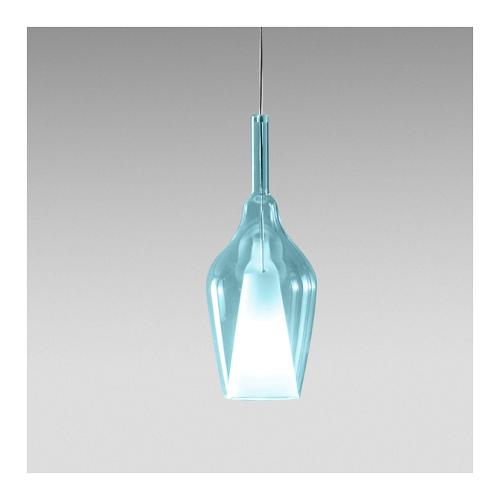 G.E.A. Luce Sospensione OFELIA S12 Blu trasparente (18,5x300cm) FOFSB12 1 luce - E27 - Max 60W