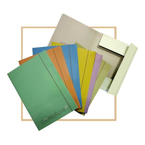 Cartellina 3 lembi con elastico BEE NATURE Pastel Assortito 26 x 35 cm 3LBEE