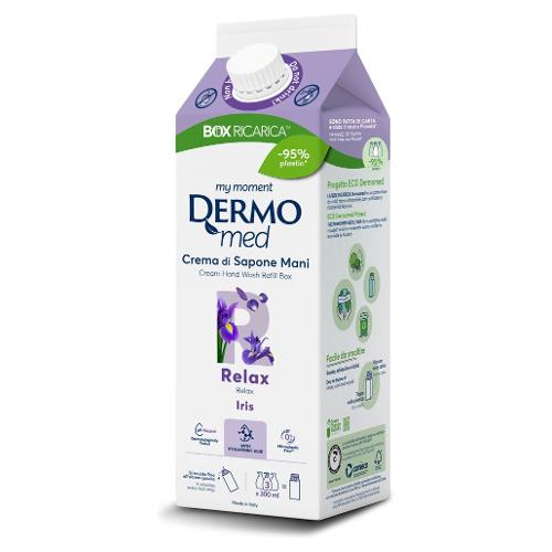 Dermomed Sapone liquido MY MOMENT Crema Relax Iris Box ricarica 900 ml 70932