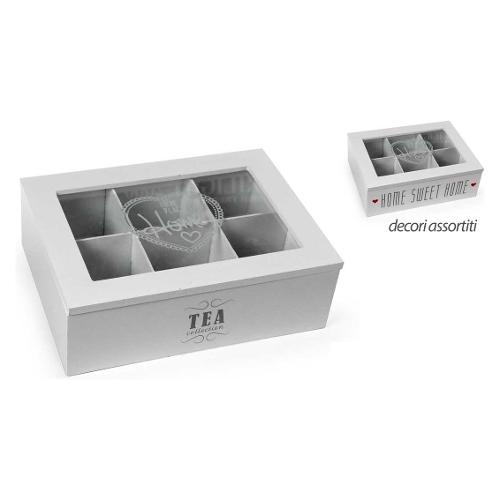 Gicos Porta bustine 6 scomparti LEGNO&DISEGNO (23x17x7cm) Assortito 857133