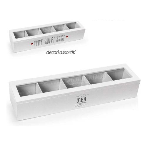 Gicos Porta bustine 5 scomparti LEGNO&DISEGNO (41x10x7cm) Assortito 857171