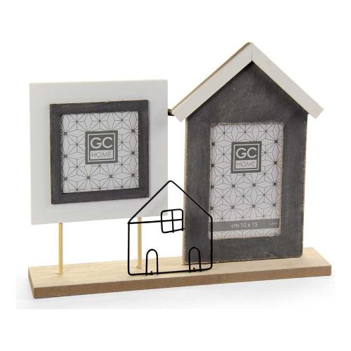 Gicos Portafoto (per 1f 10x15; 1f 8x8 cm ) multiplo GC HOME Bianco e Legno 857447