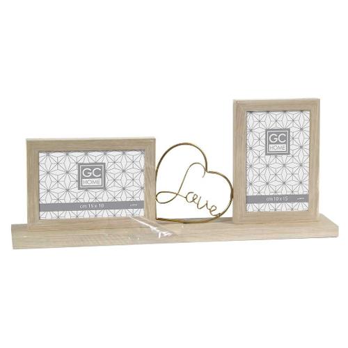 Gicos Portafoto (per 2f 10x15 cm ) multiplo GC HOME Legno chiaro 824203
