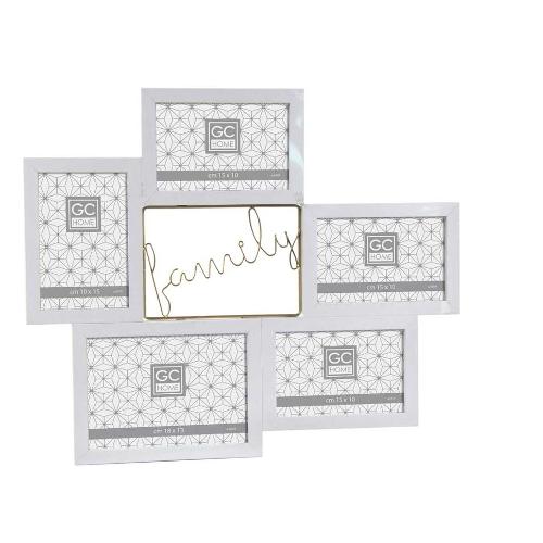 Gicos Portafoto (per 4f 10x15; 1f 13x18 cm ) multiplo da parete GC HOME Bianco 824098