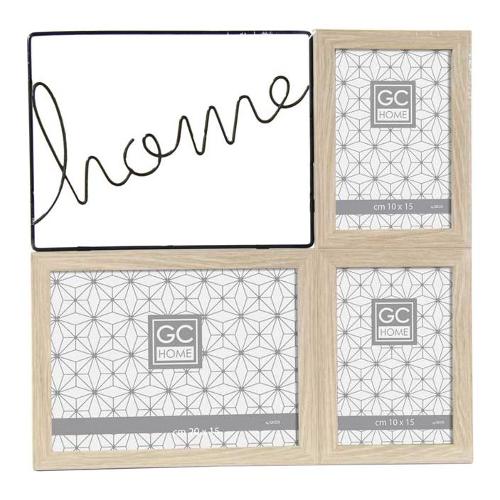 Gicos Portafoto (per 2f 10x10; 1f 20x15 cm ) multiplo da parete GC HOME Legno chiaro 824104