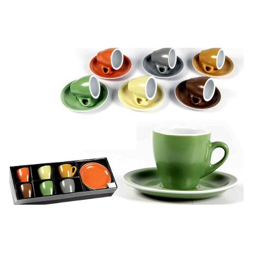 Gicos Set tazzine caffè con piatto 6 pz (88ml) Colori assortiti 669217