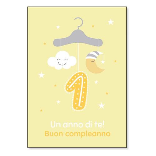 Biglietto auguri Compleanno 1 Anno 11,8 x 16,8 cm 21NU117