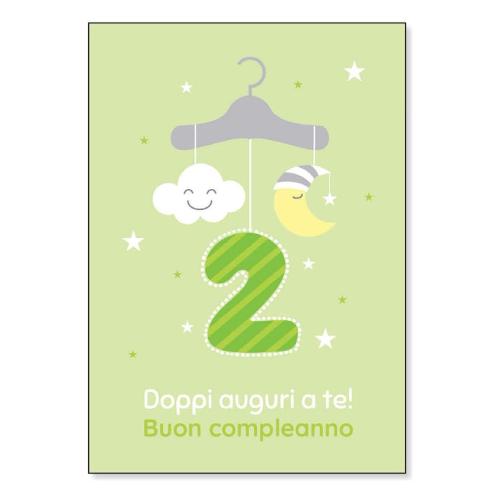 Marpimar Biglietto auguri compleanno 2 Anni (11,8x16,8cm) 21NU118