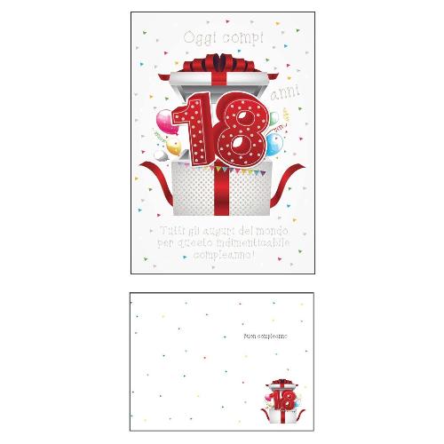 Marpimar Biglietto auguri Compleanno 18 Anni (11,8x16,8 cm) TSC22