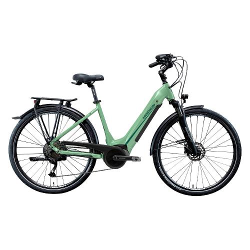Cicli Lombardo Bici Trekking elettrica 28" ( 36V - 400Wh ) MONTECATINI 400 Green wood e Black matt EC2802 (taglia 48 )