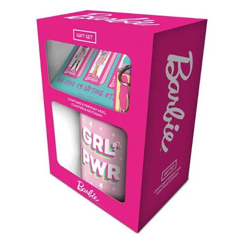 Pyramid International Set regalo videogioco BARBIE GRL PWR Mug + Sottobicchiere + Portachiavi GB86604