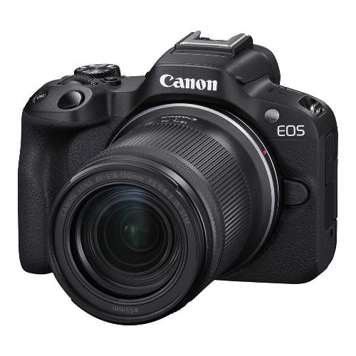 Canon Fotocamera mirrorless 24,2Mpx APS C EOS R50 Kit RF S 18 150mm F3.5 6.3 IS STM Black 5811C096