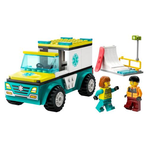 LEGO Ambulanza di Emergenza e Snowboarder ( 79 Pz ) CITY GREAT VEHICLES 4a+ 60403
