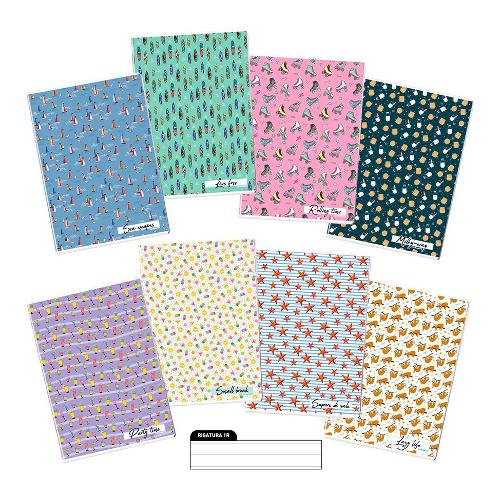 Blasetti Quaderno righe 1R (1 rigo) A4 PATTERN assortito 8483