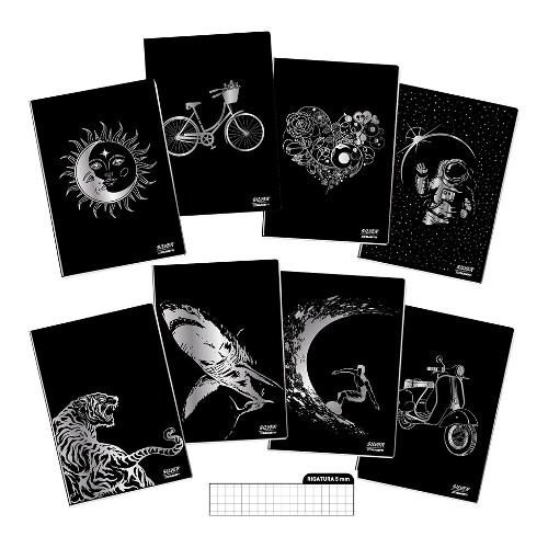 Blasetti Quaderno quadretti 5 mm A4 SILVER assortito 8469